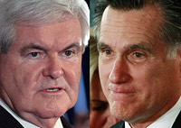 Newt Gingrich gegen Mitt Romney auf Abtreibung